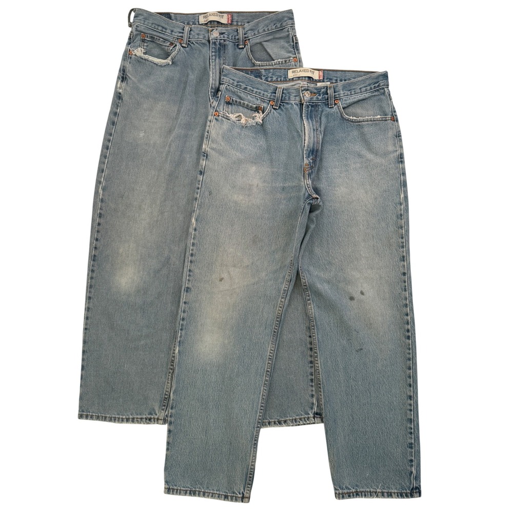 Levis 550 Relaxed Fit Jeans Mens 33x30 Light Wash Blue Denim 100% Cotton 2 Pairs